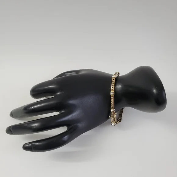 Video / Rare 14K Gold Scintillating Cognac Champagne Diamond Tennis Bracelet - Picture 3 of 8